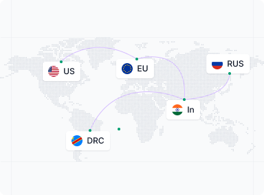 Global communication coverage illustration